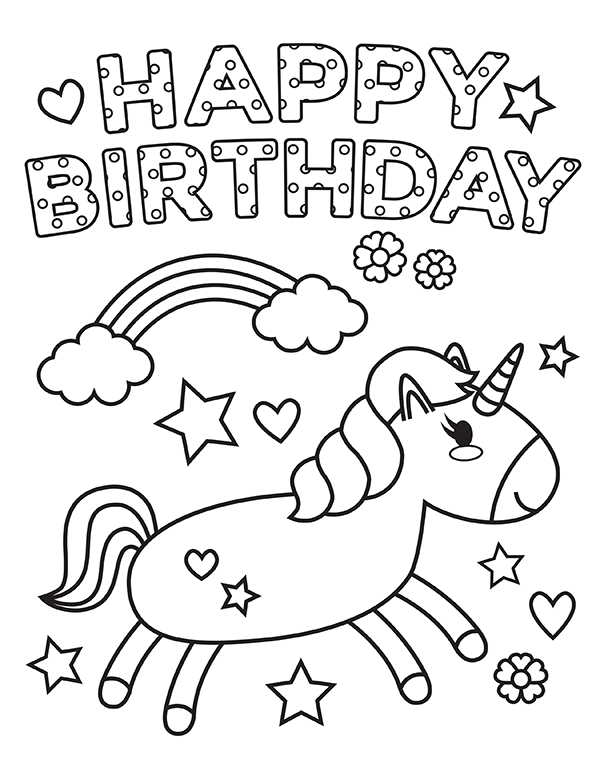 Happy Birthday Coloring Pages For Girls