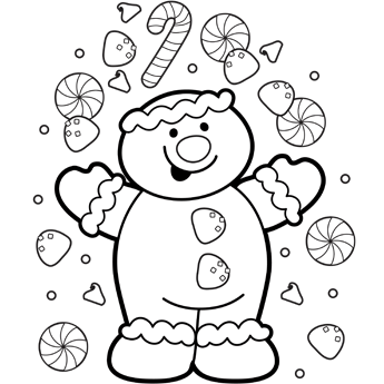 Cute Gingerbread Coloring Pages