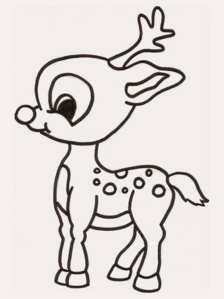 Easy Rudolph Coloring Pages