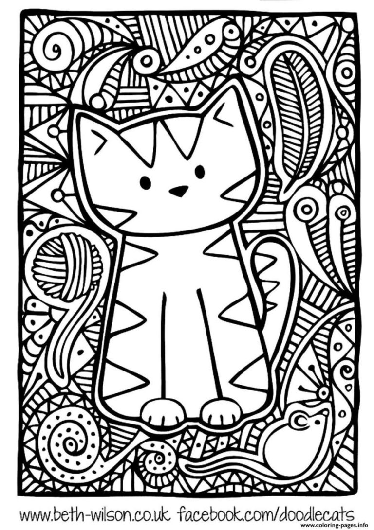 Cat Coloring Pages Hard