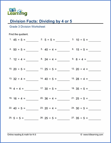 3rd Grade Division Worksheets Grade 3 Pdf