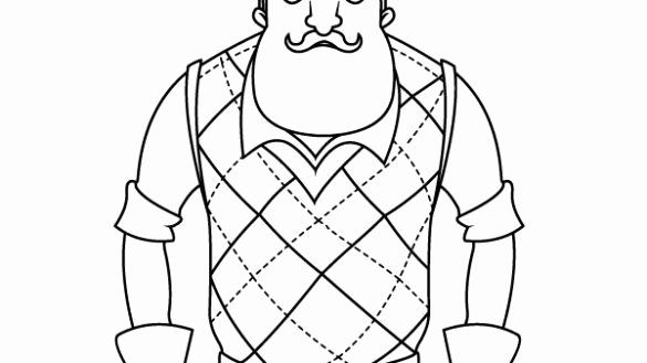 Main Character Hello Neighbor Coloring Pages