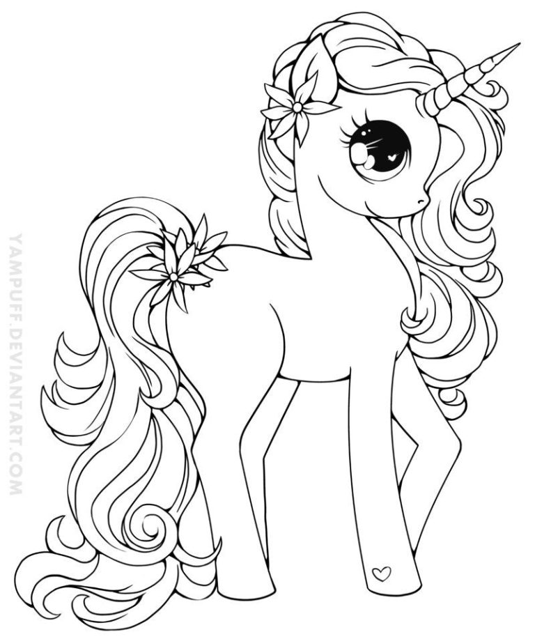 Unicorn Coloring Pages Easy