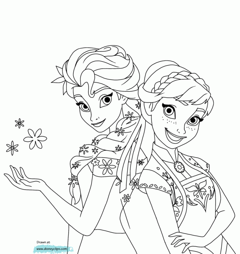 Baby Elsa And Anna Coloring Pages