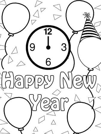 Happy New Years Coloring Pages