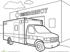 Ambulance Coloring Pages