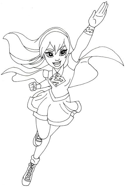 Cute Supergirl Coloring Pages