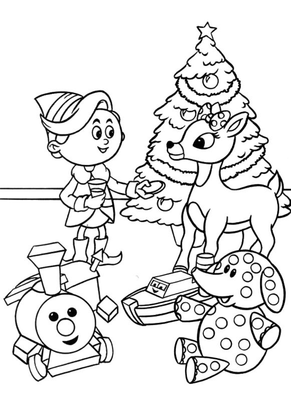 Christmas Rudolph Coloring Pages