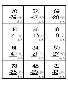 Printable 2 Digit Subtraction With Regrouping Games