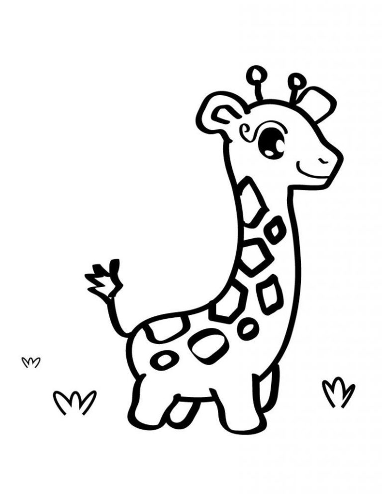 Giraffe Coloring Pages Easy