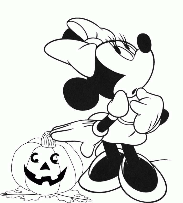 Minnie Mouse Coloring Pages Halloween