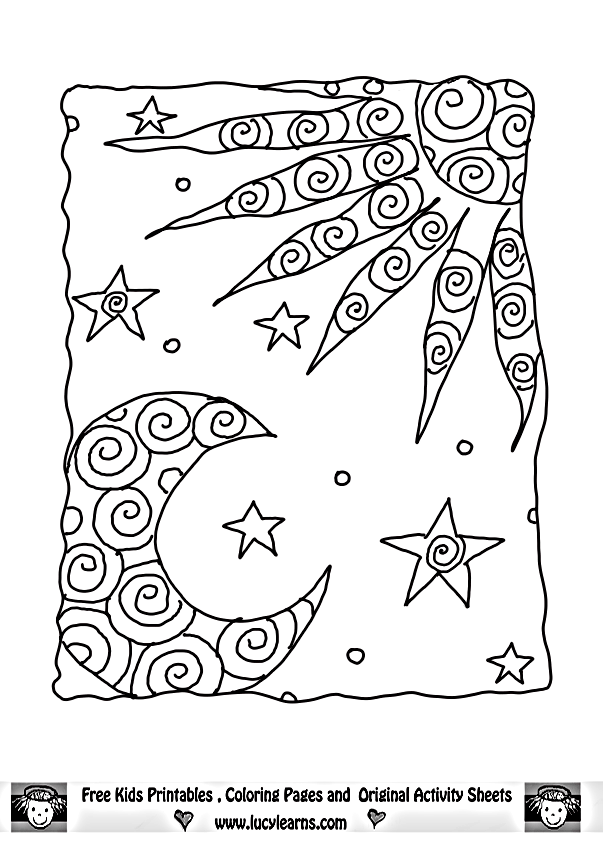Sun And Moon Coloring Pages