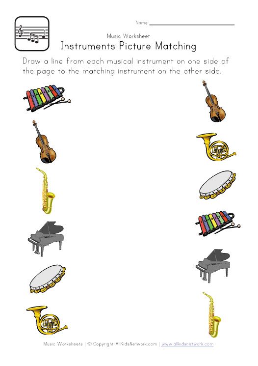 Preschool Music Worksheets For Kids