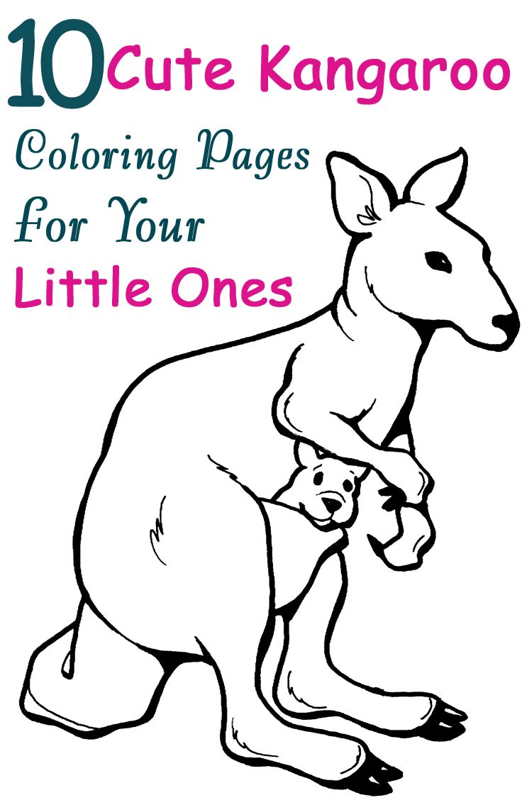 Cute Kangaroo Coloring Page