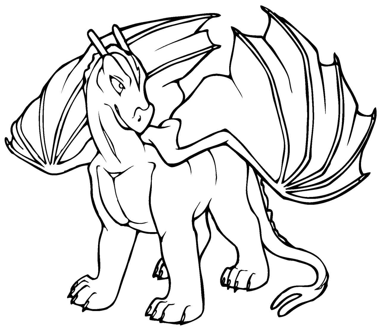 Dragon Coloring Pages Simple