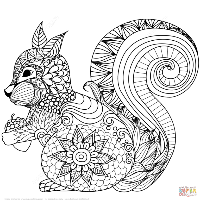 Squirrel Coloring Page Printable