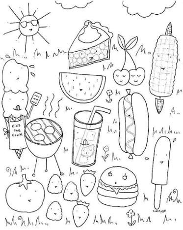 Summer Coloring Pages Food