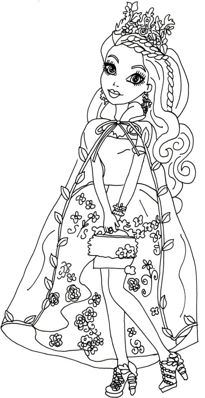 Ever After High Coloring Pages Apple White