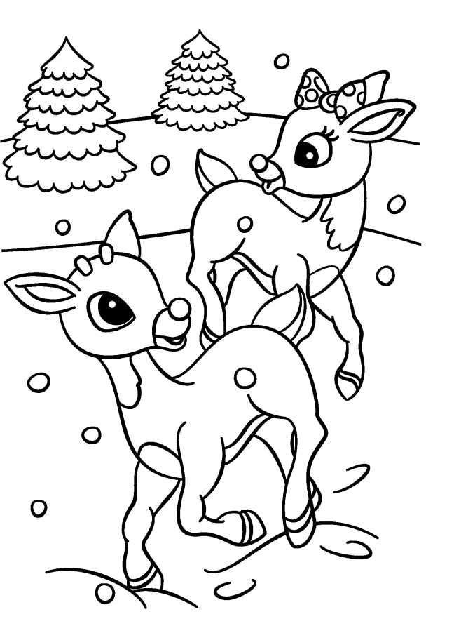 Rudolph And Clarice Coloring Pages