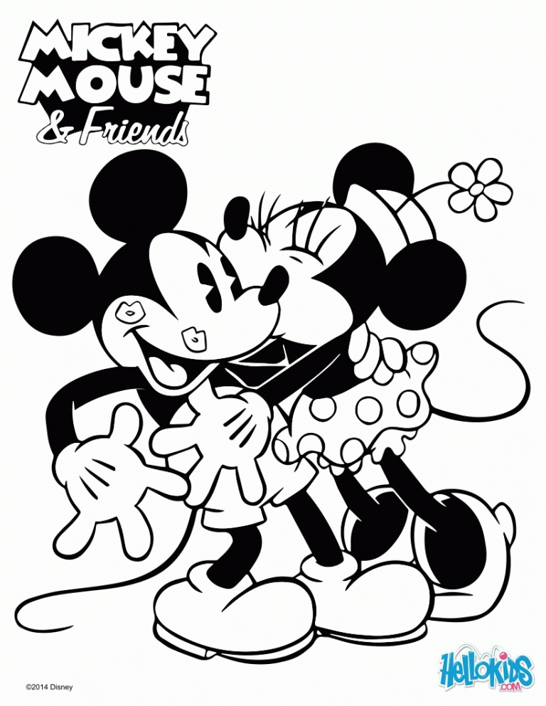 Minnie And Mickey Coloring Pages