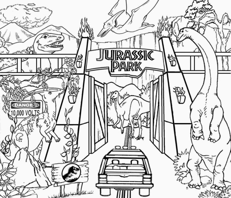 Jurassic Park Coloring Pages Lego