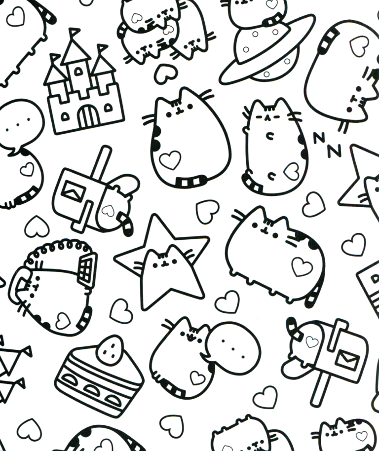 Pusheen Cat Coloring Pages Food