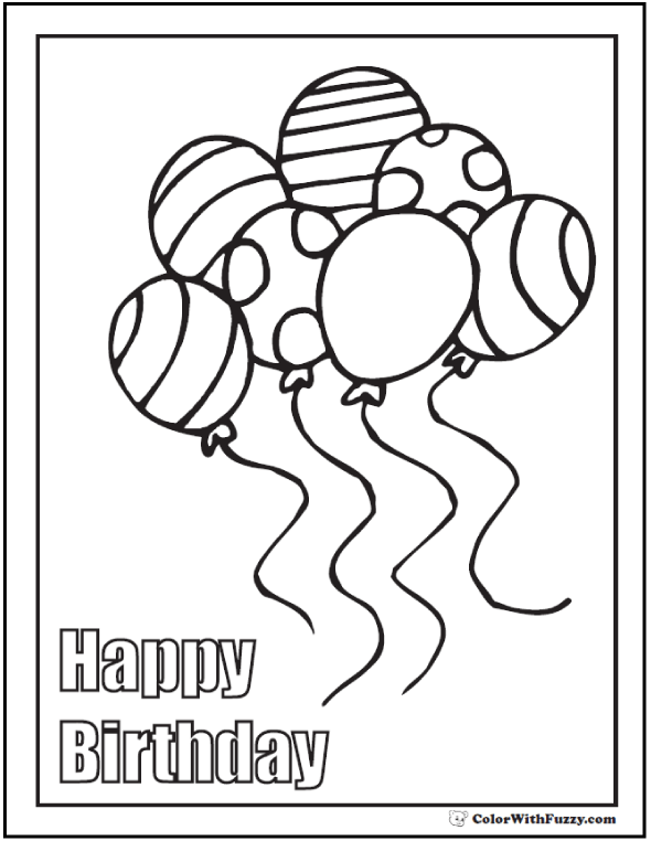 Birthday Coloring Pages To Print