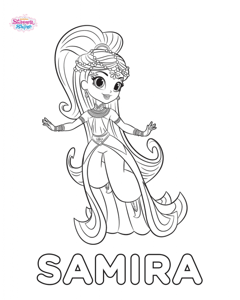 Shimmer And Shine Colouring Pages To Print