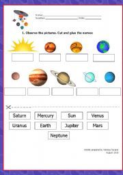 Solar System Planets Worksheets Free
