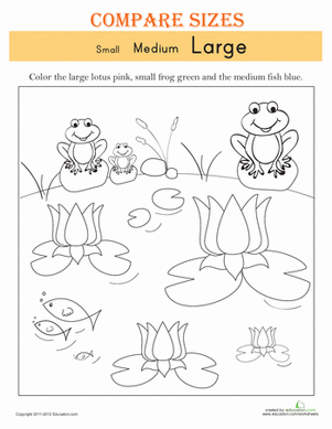 Small Medium Large Big And Small Worksheets For Kindergarten Pdf