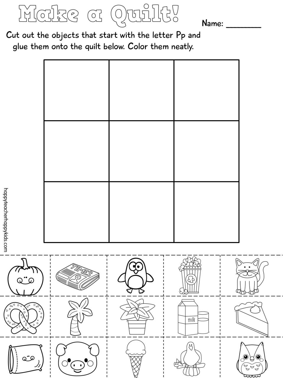 Free Letter P Worksheets For Kindergarten