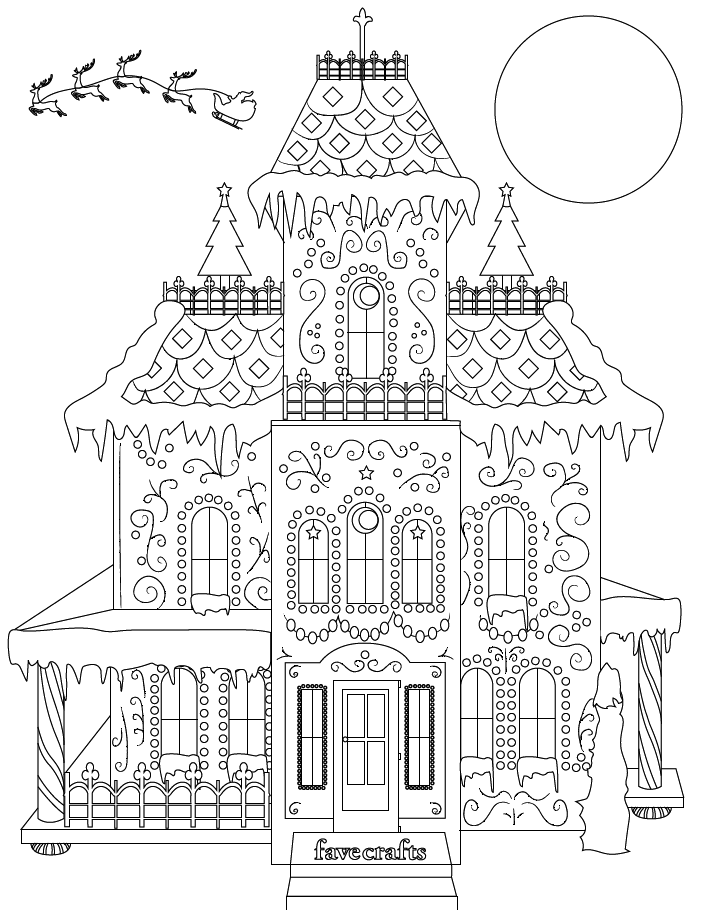 Blank Gingerbread House Coloring Pages