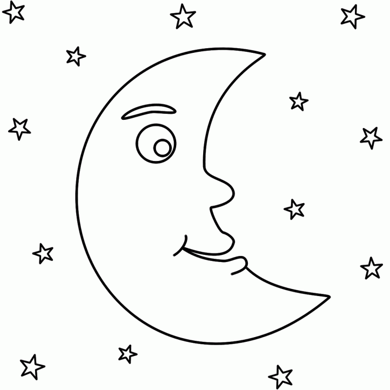 Moon Coloring Pages For Kids