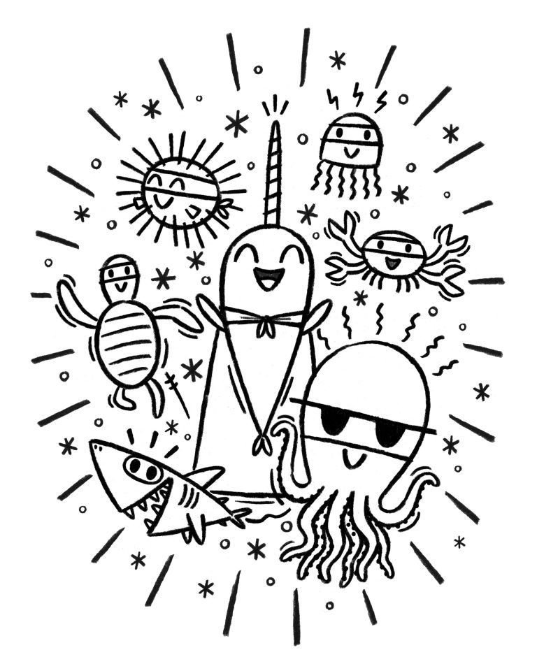 Narwhal Coloring Pages For Adults
