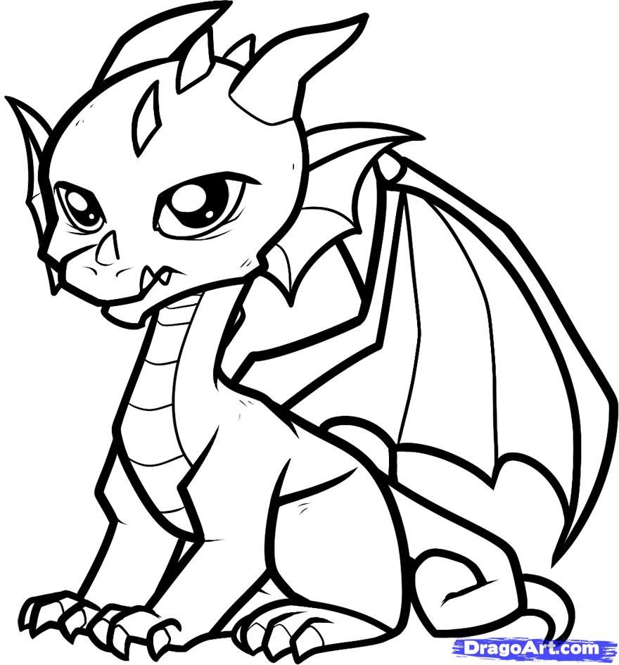 Cute Dragon Coloring Pages Printable Coloring Pages Easy dragon
