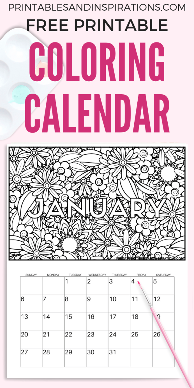 January Calendar Coloring Pages Thekidsworksheet