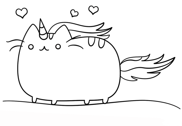 Pusheen Colouring Pages Unicorn