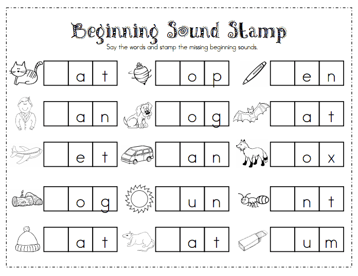 Beginning Sound Stamp.pdf Word work kindergarten, Phonics, Teaching