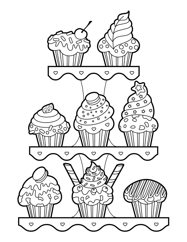 Cupcake Coloring Pages To Print Out