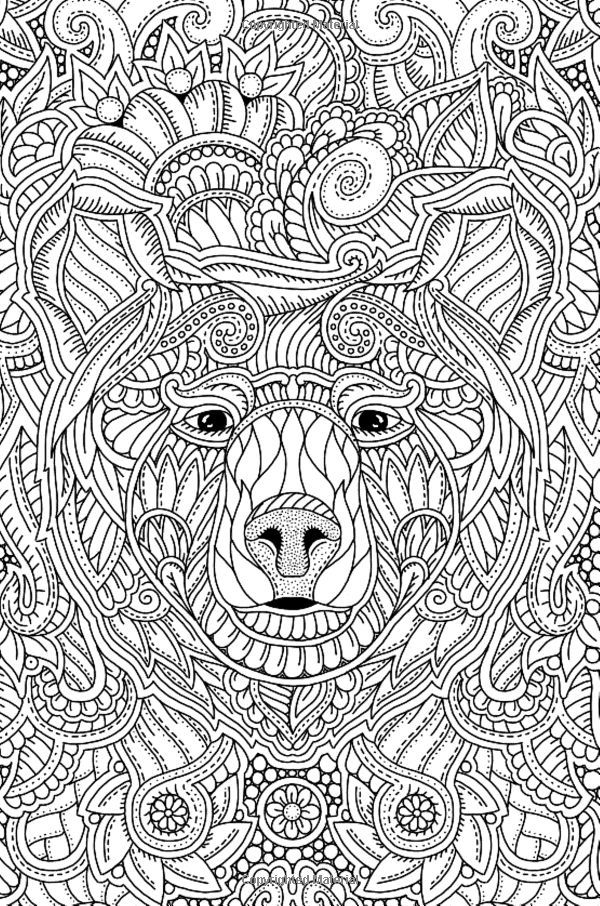 Mindfulness Coloring Pages Wolf