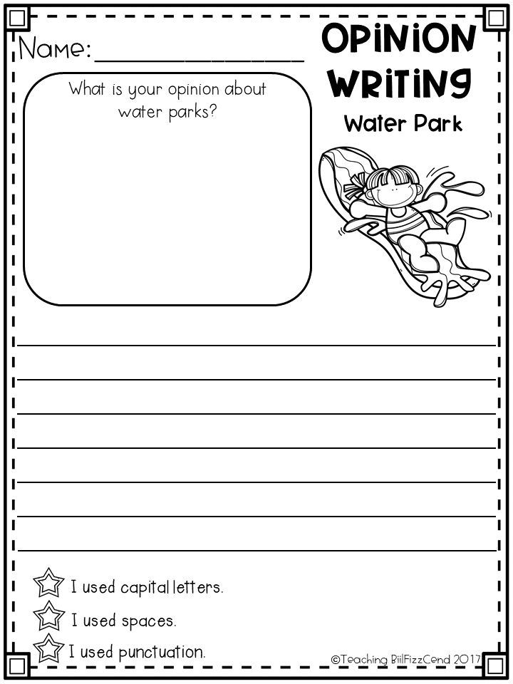 Second Grade Opinion Writing Worksheets