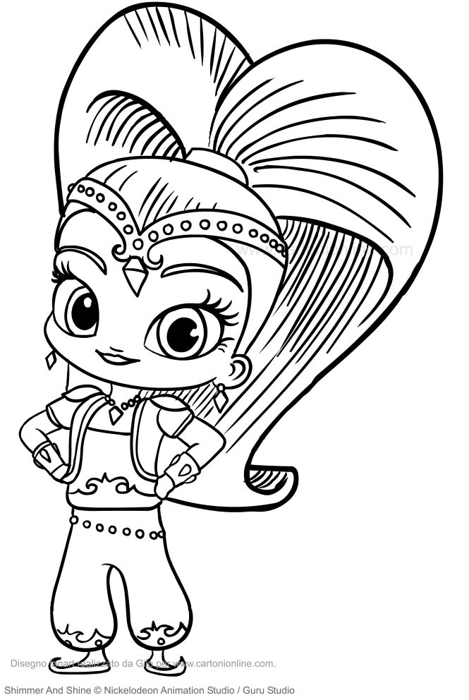 Easy Shimmer And Shine Colouring Pages