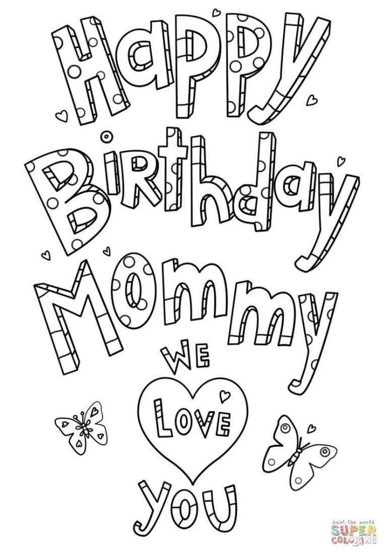 Birthday Coloring Pages For Mom