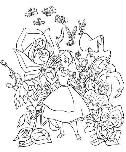 Alice In Wonderland Coloring Pages Free