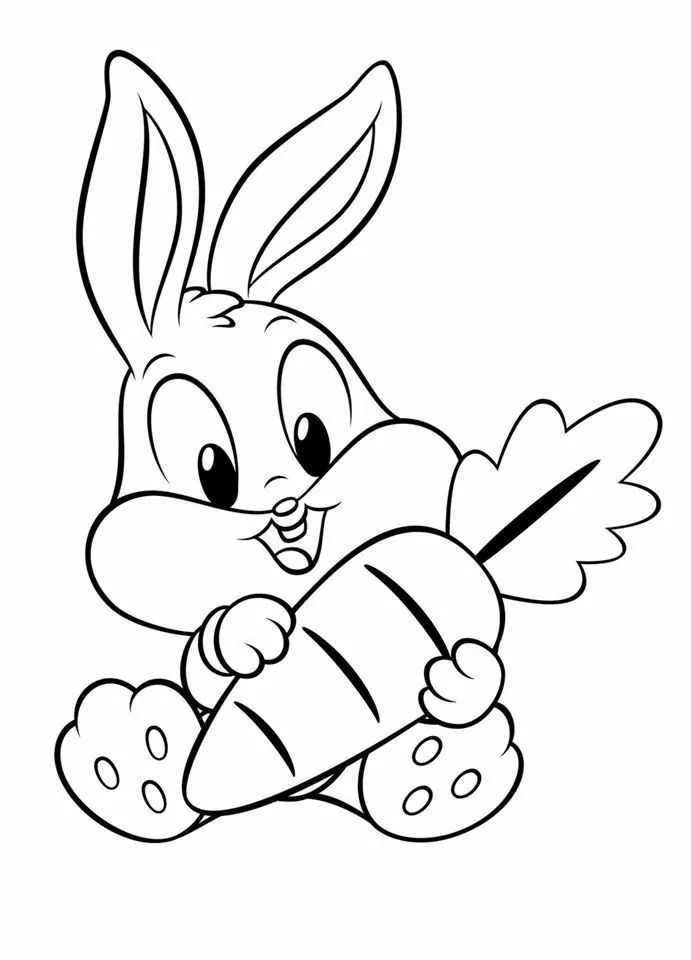 Cute Bunny Coloring Pages PDF For Kids Activity in