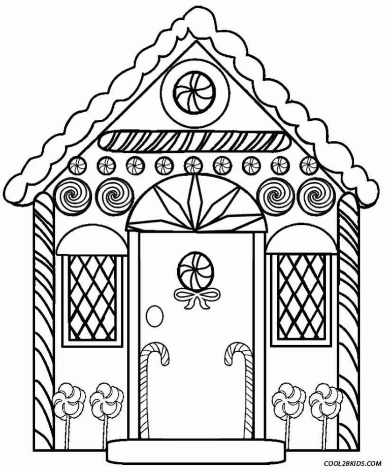 Gingerbread House Coloring Pages For Adults