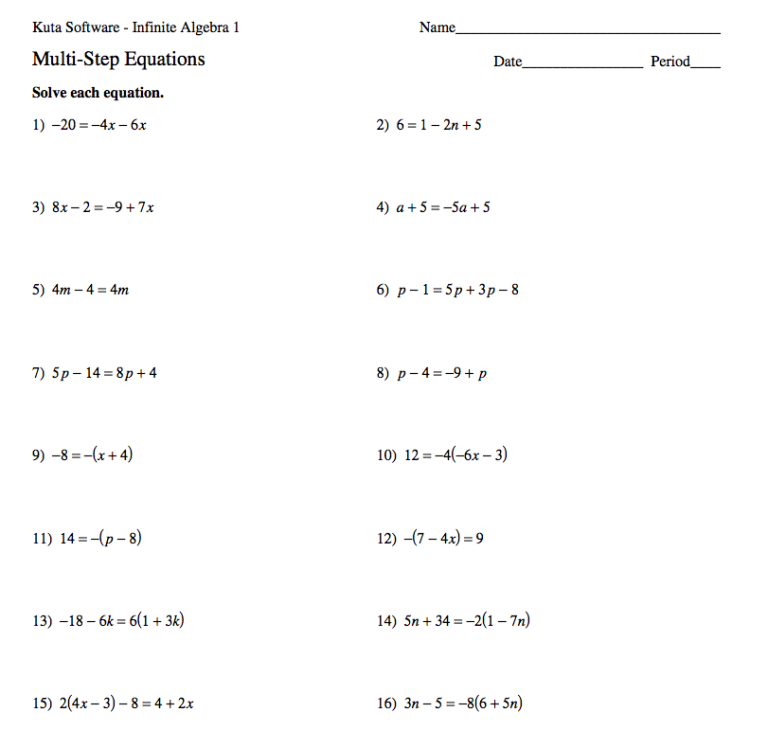 Kuta Simplifying Algebraic Fractions Worksheet
