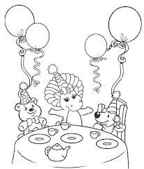 Birthday Barney Coloring Pages