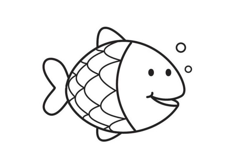 Rainbow Fish Coloring Page