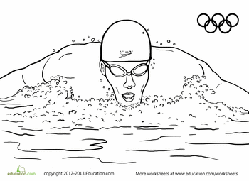 Swimming Coloring Pages
